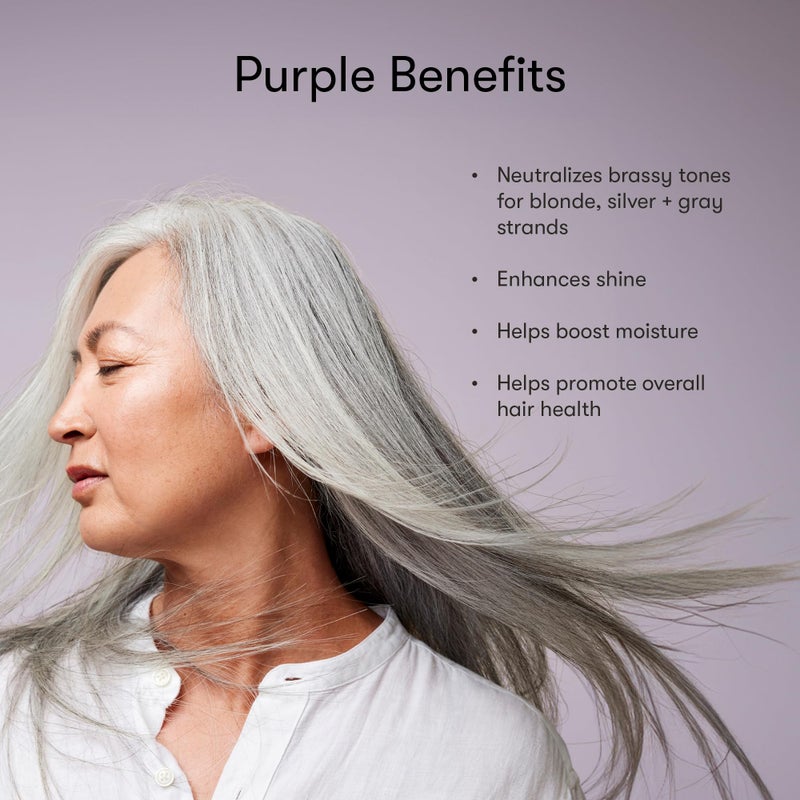 Odele Sulfate-Free Purple Shampoo & Conditioner Set for Neutralizing Brassy Tones in Blonde, Silver + Gray Hair, 13 Fl Oz Each (2-Pack) - Image 4