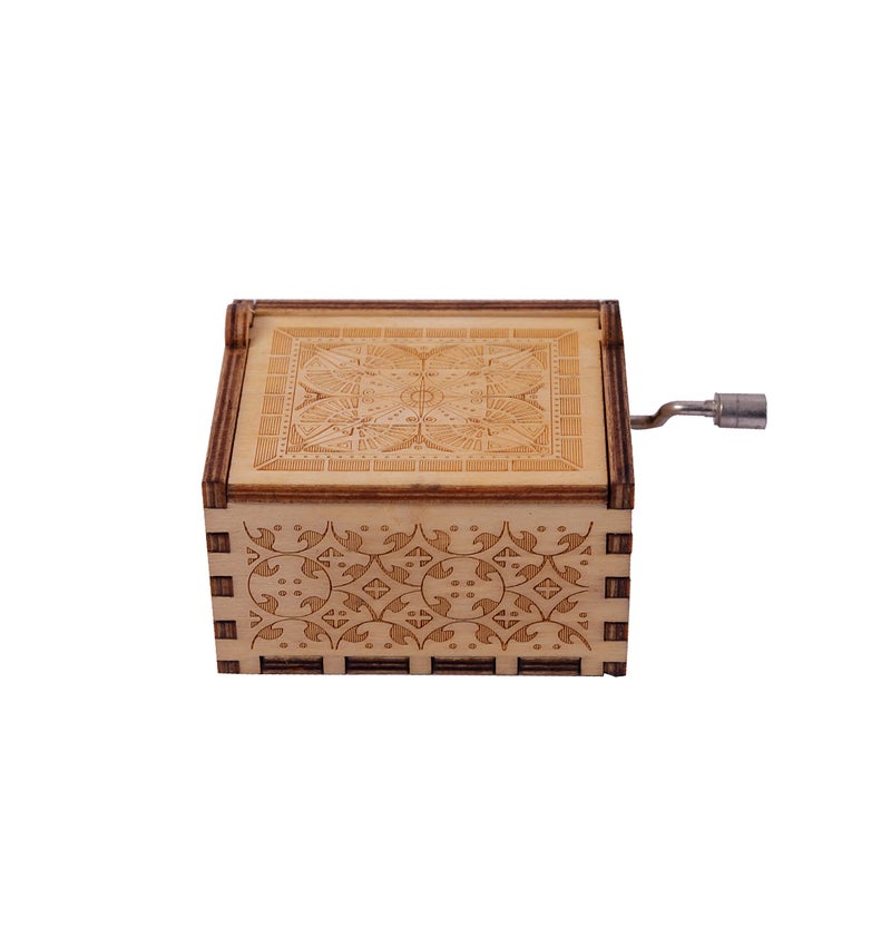 EITHEO Kid Wooden Hand Cranked Collectible Engraved Money Heist Music Box (Bella Ciao Music) Oaifm- E-Brown - Image 2