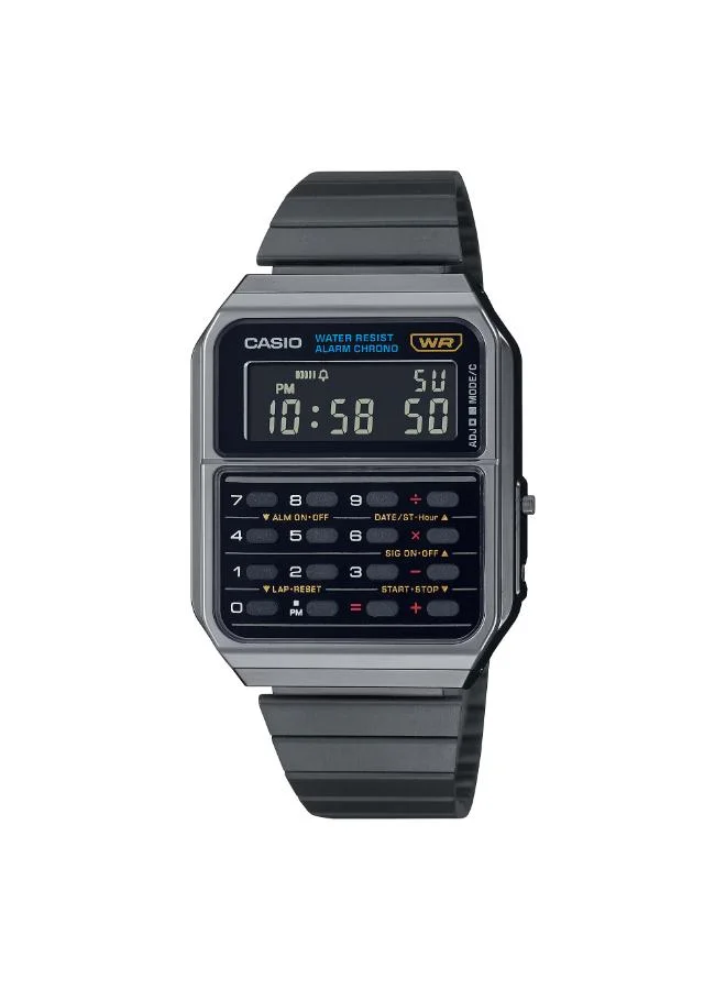 كاسيو Unisex Stainless Steel Digital Watch CA-500WEGG-1BDF - 34.4 mm