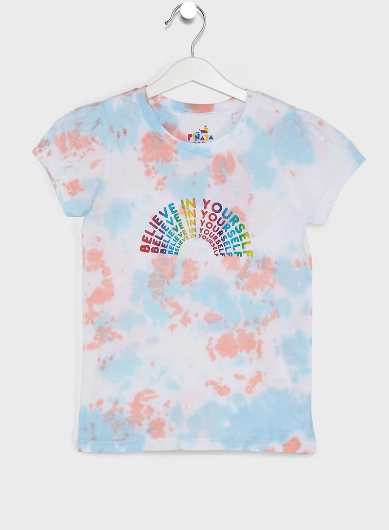 Pinata Round Neck Tie & Dye T-Shirt