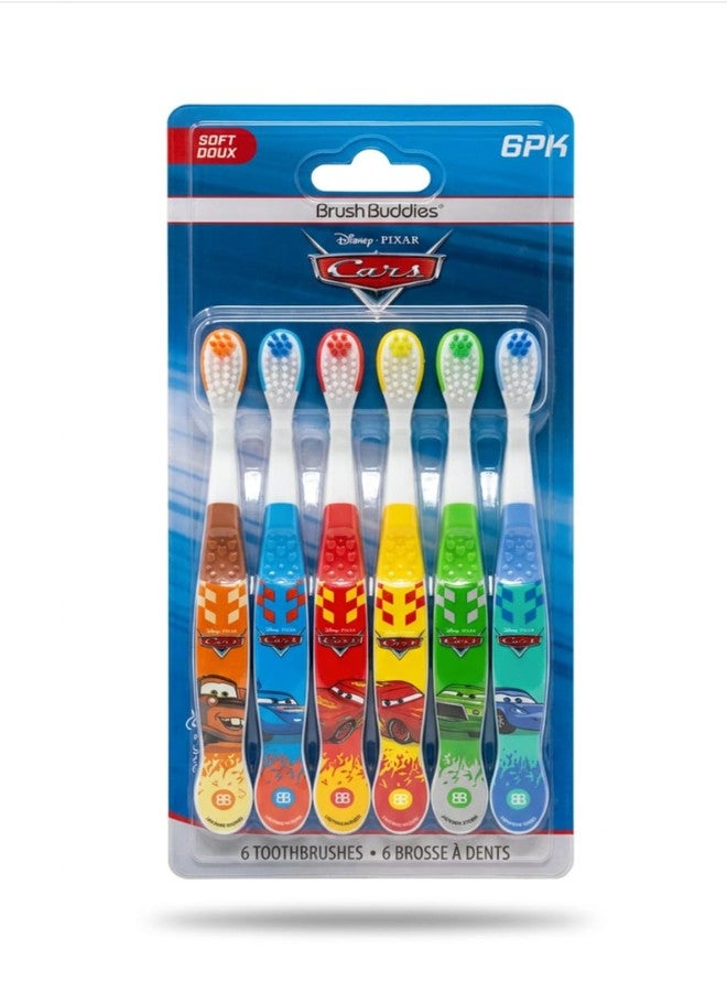 Brush Buddies Disney Pixar Cars Kids Toothbrushes 6 Pack Soft Bristles Ages 2+ Lightning McQueen Mater Jackson Storm Cruz Ramirez Kids Toothbrush Set Small Head Easy Grip Handle Manual Oral Care - Image 5