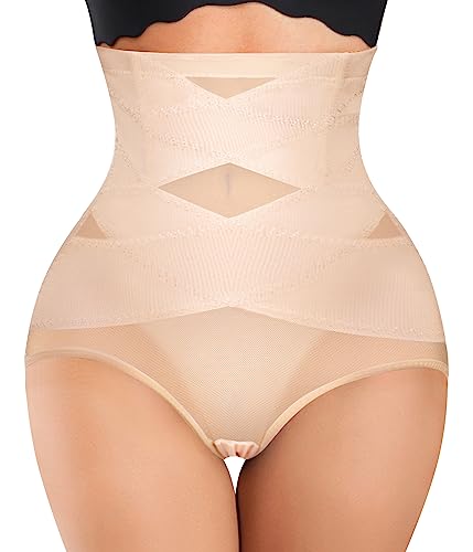 Nebility Womens' Tummy Control High Waist Trainer Body Shaper (US, Alpha, X-Large, Regular, Regular, Beige) - Image 1