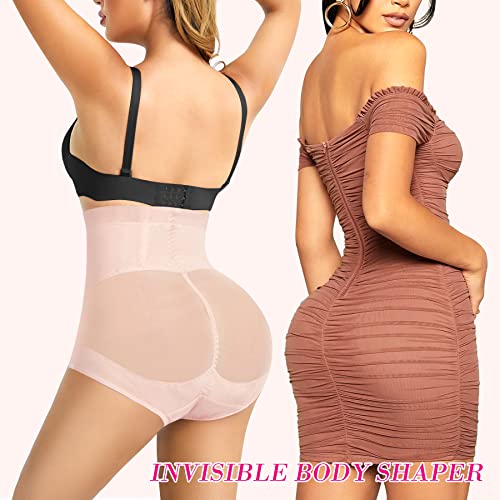 Nebility Womens' Tummy Control High Waist Trainer Body Shaper (US, Alpha, X-Large, Regular, Regular, Beige) - Image 2