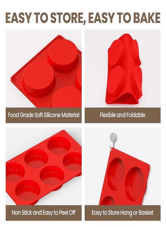 Redfly Silicone Egg Molds for Breakfast Sandwiches 2 Pcs, Non Stick 3 Inch Egg Bites Baking Pans, Silicone Muffin Pans for Baking, Round Muffin Top Pan for Whoopie Pie Pan, Tarts, Quiche - Image 3
