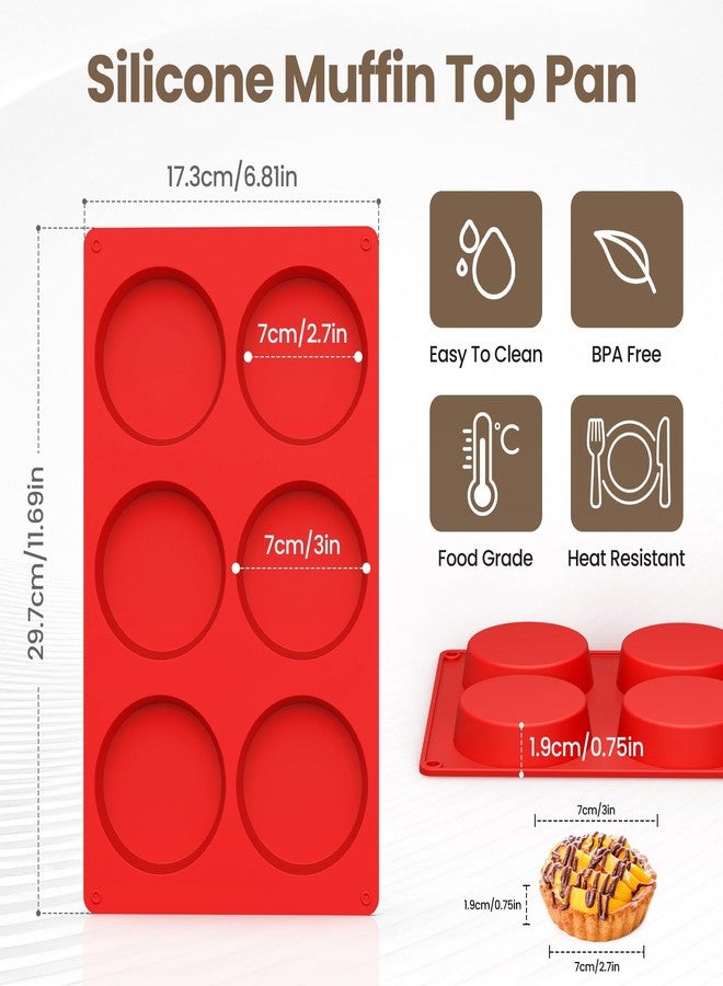 Redfly Silicone Egg Molds for Breakfast Sandwiches 2 Pcs, Non Stick 3 Inch Egg Bites Baking Pans, Silicone Muffin Pans for Baking, Round Muffin Top Pan for Whoopie Pie Pan, Tarts, Quiche - Image 2