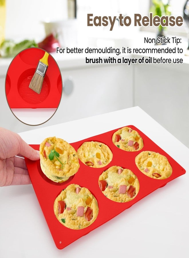 Redfly Silicone Egg Molds for Breakfast Sandwiches 2 Pcs, Non Stick 3 Inch Egg Bites Baking Pans, Silicone Muffin Pans for Baking, Round Muffin Top Pan for Whoopie Pie Pan, Tarts, Quiche - Image 4
