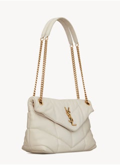 ایو سن لوران حقيبة كتف لوو بافر توي YSL من الجلد المبطن  - Image 5