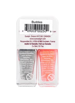 Suncoat Girl SuncoatGirl, Buddies Nail Polish Duo Set, Silver & Coral Glitter, 2 Piece Set  - Image 2