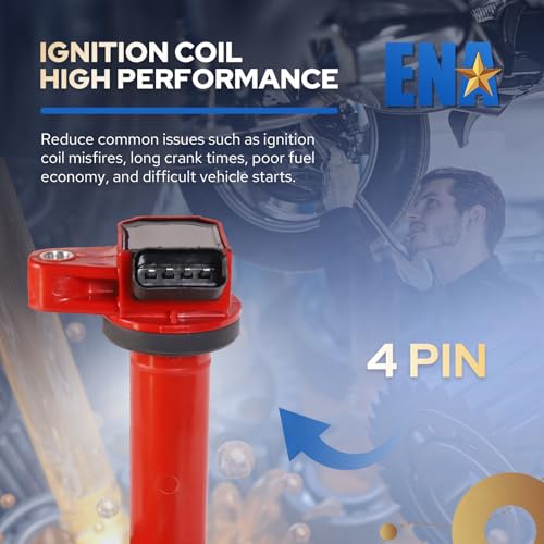 ENA ملف إشعال ENA Red 8 V8 4.3 4.7 2000 2001 2002 2003 2004 205 2006 2007 2008 2009 متوافق مع تويوتا لكزس تندرا سيكويا لاند كروزر 4رانر LX470 GX470 GS430 LS430 SC430 ملفات لـ UF230 UF493 - Image 4