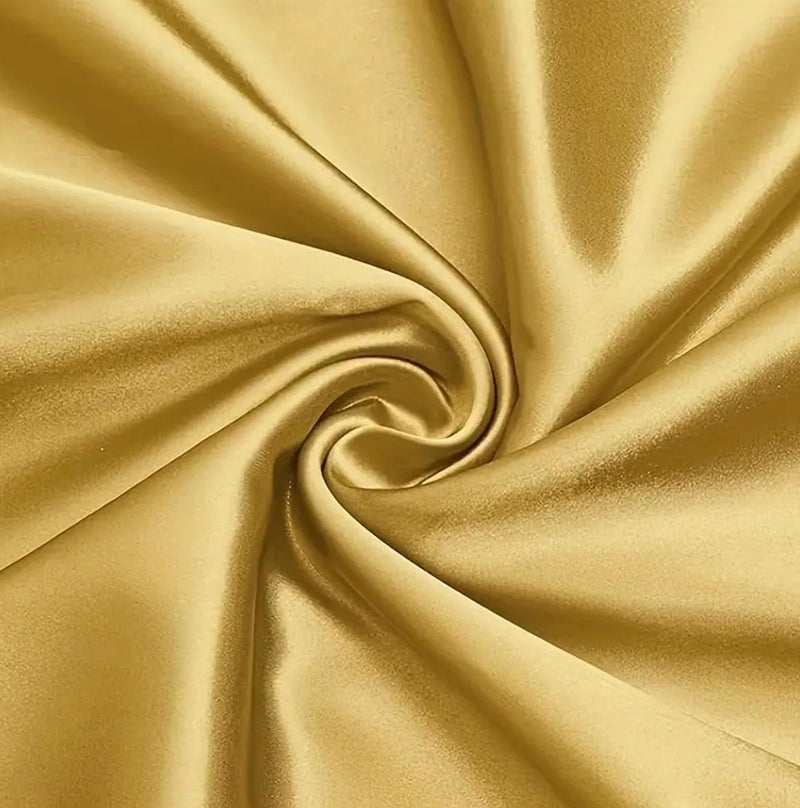 RR Design Plain Silky Satin Dress/Pillow Cover/scrunches Fabric Plain Material Silk and Shine Fabric Material (Width:- 44")(White,1 Meter) (Gold) - Image 5