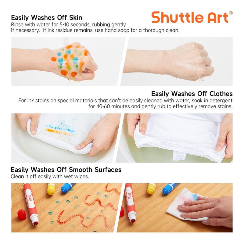 Shuttle Art أقلام دوت ماركر من شاتل آرت، 15 لون أقلام قابلة للغسل للأطفال، أدوات بنغو للأطفال في مرحلة ما قبل المدرسة، غير سامة ومائية - Image 5
