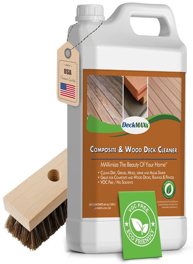 DeckMax Premium Deck Cleaner Kit | Deck Cleaner and Mildew Remover | Cleans up to 1,500 Sq. Ft. | Safe for Trex, Timbertech & Wood Decking | Powerful & Eco-Friendly Deck's Cleaning Solution - Image 1