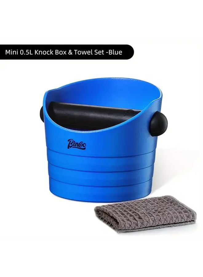Blue Coffee Knock Box Set 2PCS 0 5L Slag Bucket and Absorbent Towel for Espresso - Image 1
