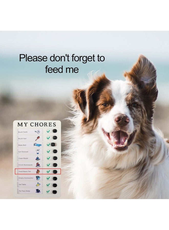 Premify 4 قطع جدول المهام للأطفال، لوحات مذكرات يومية بلاستيكية مع 8 بطاقات قابلة للفصل، لوحة قائمة المهام للمنزل لتخطيط الروتين - Image 2