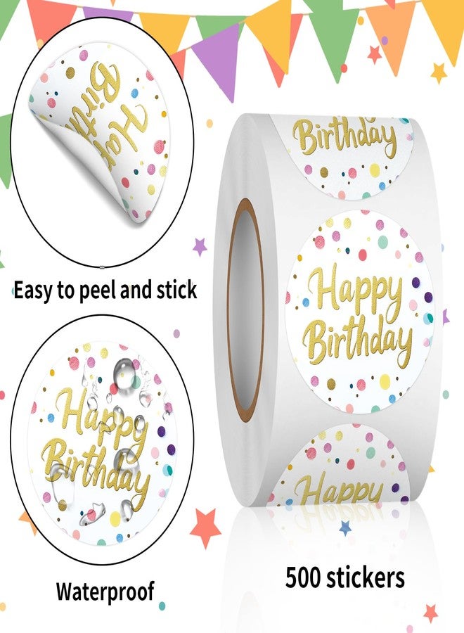 Heyfibro 500 PCS 1.5 Inch Happy Birthday Sticker for Party, Gift Packing, Envelope Sealing, Baby Shower(Text) - Image 3