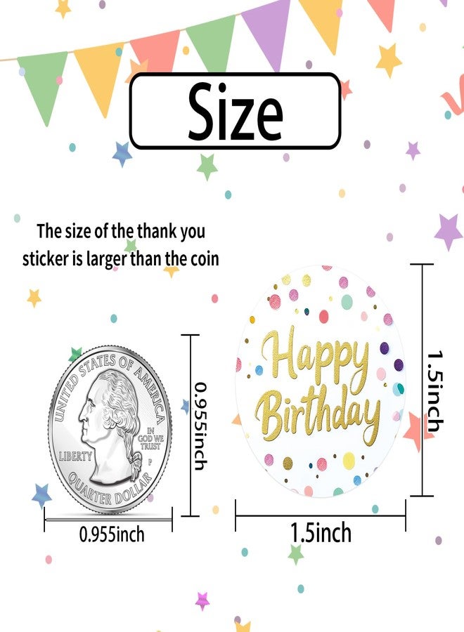 Heyfibro 500 PCS 1.5 Inch Happy Birthday Sticker for Party, Gift Packing, Envelope Sealing, Baby Shower(Text) - Image 2
