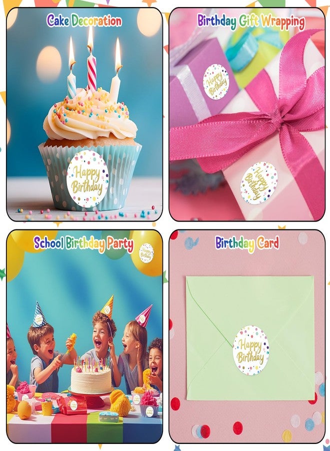Heyfibro 500 PCS 1.5 Inch Happy Birthday Sticker for Party, Gift Packing, Envelope Sealing, Baby Shower(Text) - Image 4