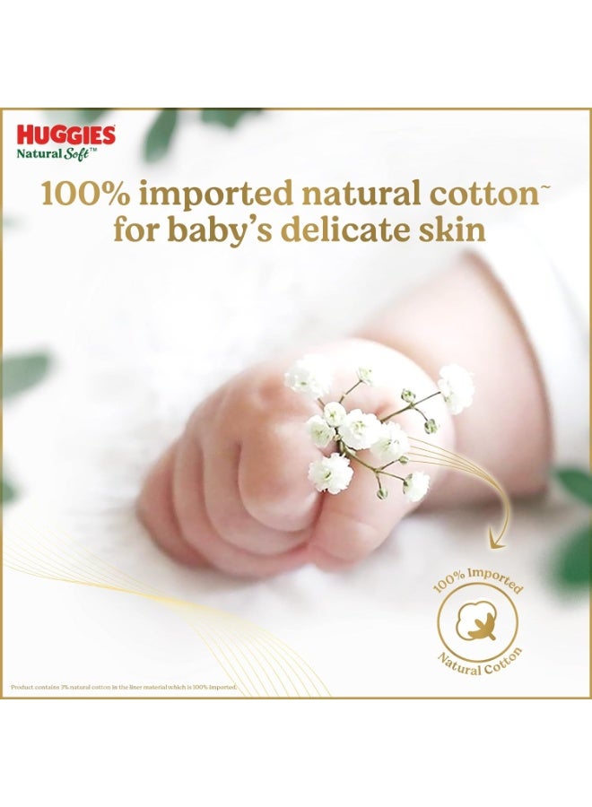 Huggies Natural Soft Premium Baby Diaper Pants, Our No.1 Soft Pants, Small (S) Size (4-8 Kgs), Pack of 70*2 diapers | Cloud Softness All over with India's 1st Cloud Touch Belt - Image 2