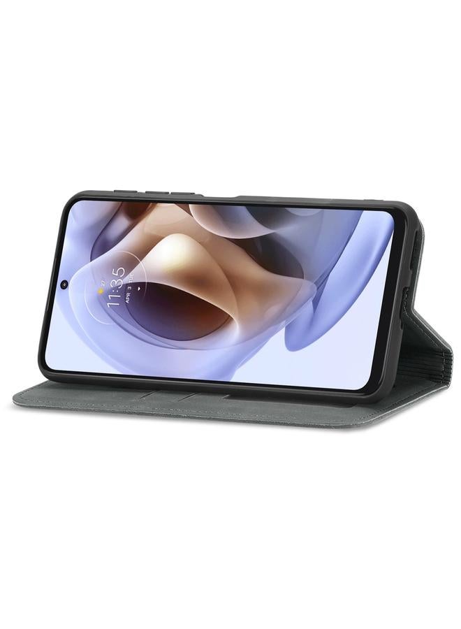 erorex Case For Motorola Moto G31 Retro Skin Feel Magnetic Horizontal Flip Leather Phone Case - Image 4