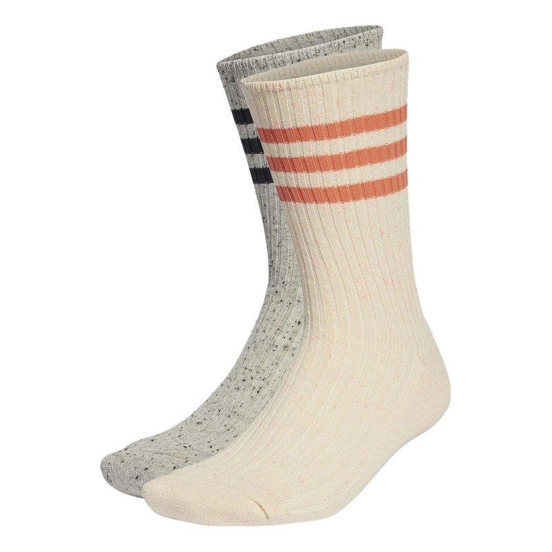 adidas Lounge Crew Socks 2 Pairs 'Beige Grey'