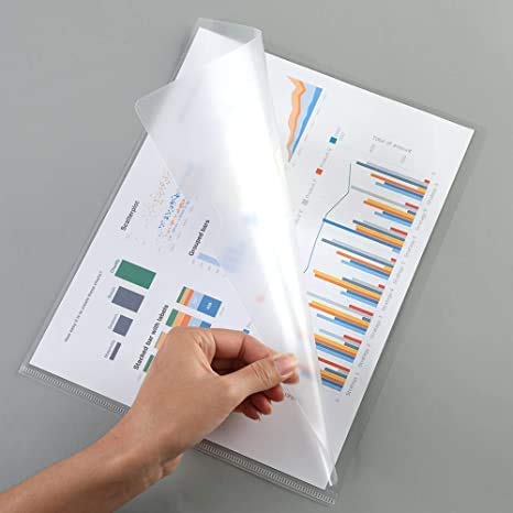 NSSP L-Type Plastic Folder Safe Project Document Folder A4 Plastic Paper Jacket Sleeves Project Folders (Pack of 5) - Image 5
