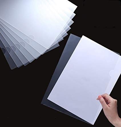 NSSP L-Type Plastic Folder Safe Project Document Folder A4 Plastic Paper Jacket Sleeves Project Folders (Pack of 5) - Image 2