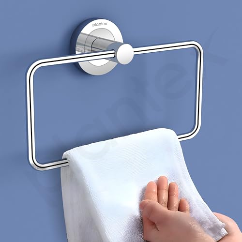 Plantex Stainless Steel Towel Hanger for Wash Basin/Towel Ring/Napkin Holder for Bathroom/Towel Holder/Bathroom Accessories (Chrome - Rectangular) - Image 5