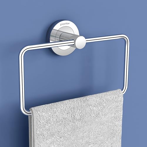 Plantex Stainless Steel Towel Hanger for Wash Basin/Towel Ring/Napkin Holder for Bathroom/Towel Holder/Bathroom Accessories (Chrome - Rectangular) - Image 1