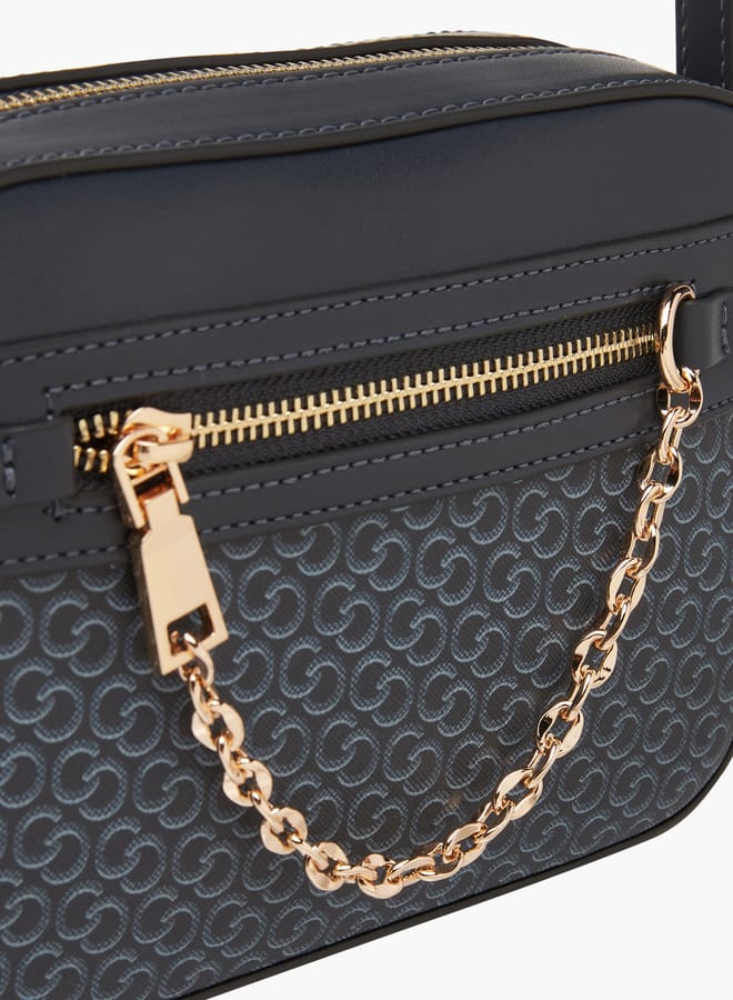 Celeste Women Monogram Print Crossbody Bag with Adjustable Strap  - Image 4