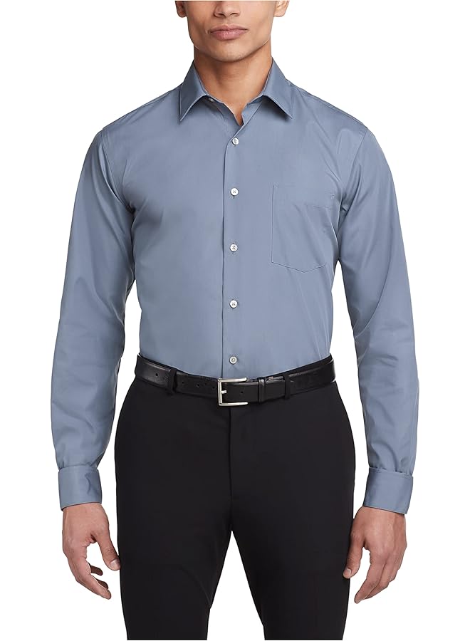 فان هيوزن قميص رجالي رسمي ملائم من قماش البوبلين سادة - Image 1