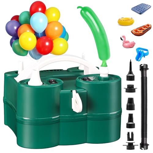Bezente Electric Balloon Pump, 3-in-1 Portable Electric Air Balloon Blower Machine Balloon Pump Dual Nozzle Balloon Inflator for Inflatables and Latex 260q Foil Balloons - Image 1
