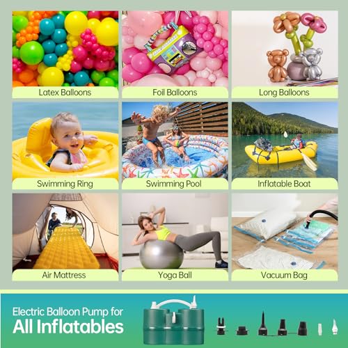 Bezente Electric Balloon Pump, 3-in-1 Portable Electric Air Balloon Blower Machine Balloon Pump Dual Nozzle Balloon Inflator for Inflatables and Latex 260q Foil Balloons - Image 3