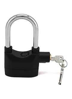 Arabest Alarm Lock, 110 Db Universal Security Alarm Lock System Burglar Door Motor Bike Padlock with 3 Keys (Black)  - Image 2