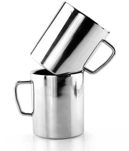 MAGHROLA 188 Stainless Steel Double Wall Rust Proof Tea Coffee Mug with Handles Drinks Hot or Heat Resistant Glossy Cup Mugs Set4 - Image 4