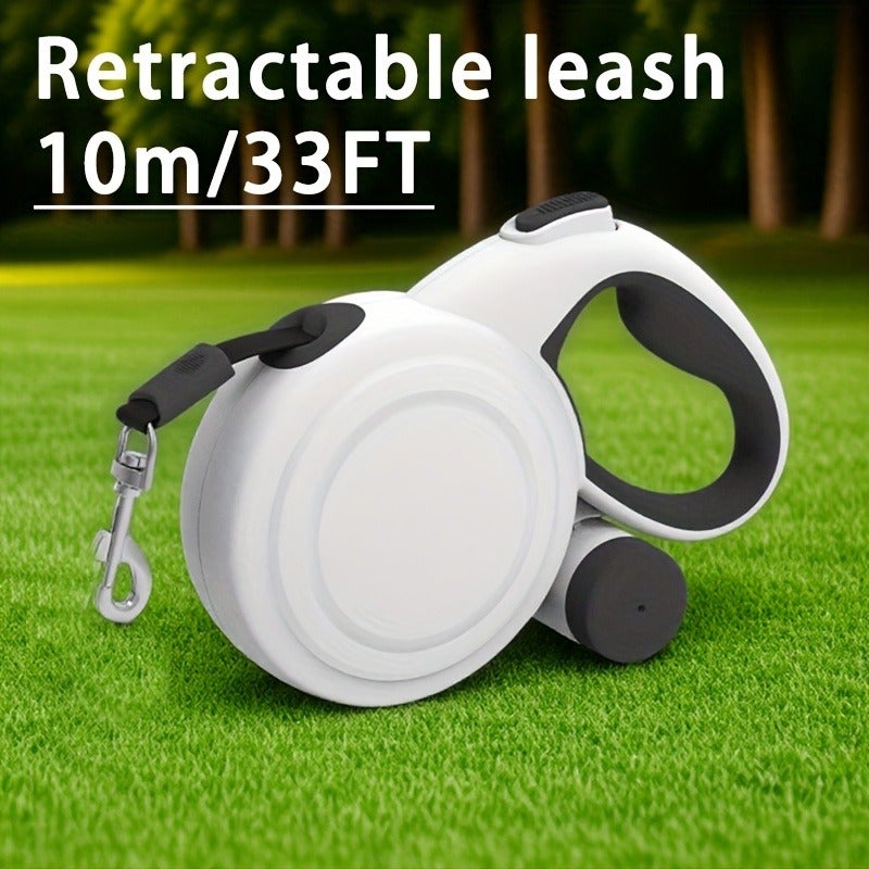 PETO 33-Foot Retractable Dog Leash with Reflective Strips, 360° Anti-Tangle Design, One-Button Control, Durable Nylon Material, Long Telescopic Lead with Poop Bag Holder for Medium to Large Dogs - Image 1