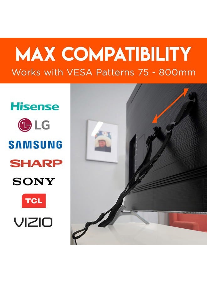 ECHOGEAR TV Safety Straps for Big TVs – Heavy-Duty Anti-Tip Anchors for TVs Up to 90” – Secure to Wall or Furniture – Pre-Assembled for Easy Baby Proofing & Earthquake Protection - Image 3