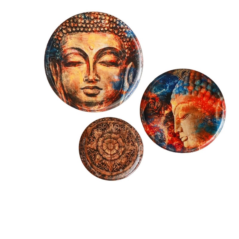 RITUALISTIC Nirvana Madhubani Wall Plates for home decoration Wall decor items for living room Metal Wall dcor Gift items for women and men Home Dcor Gift Items Set of 3 plates - Image 4