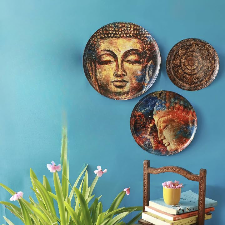 RITUALISTIC Nirvana Madhubani Wall Plates for home decoration Wall decor items for living room Metal Wall dcor Gift items for women and men Home Dcor Gift Items Set of 3 plates - Image 3