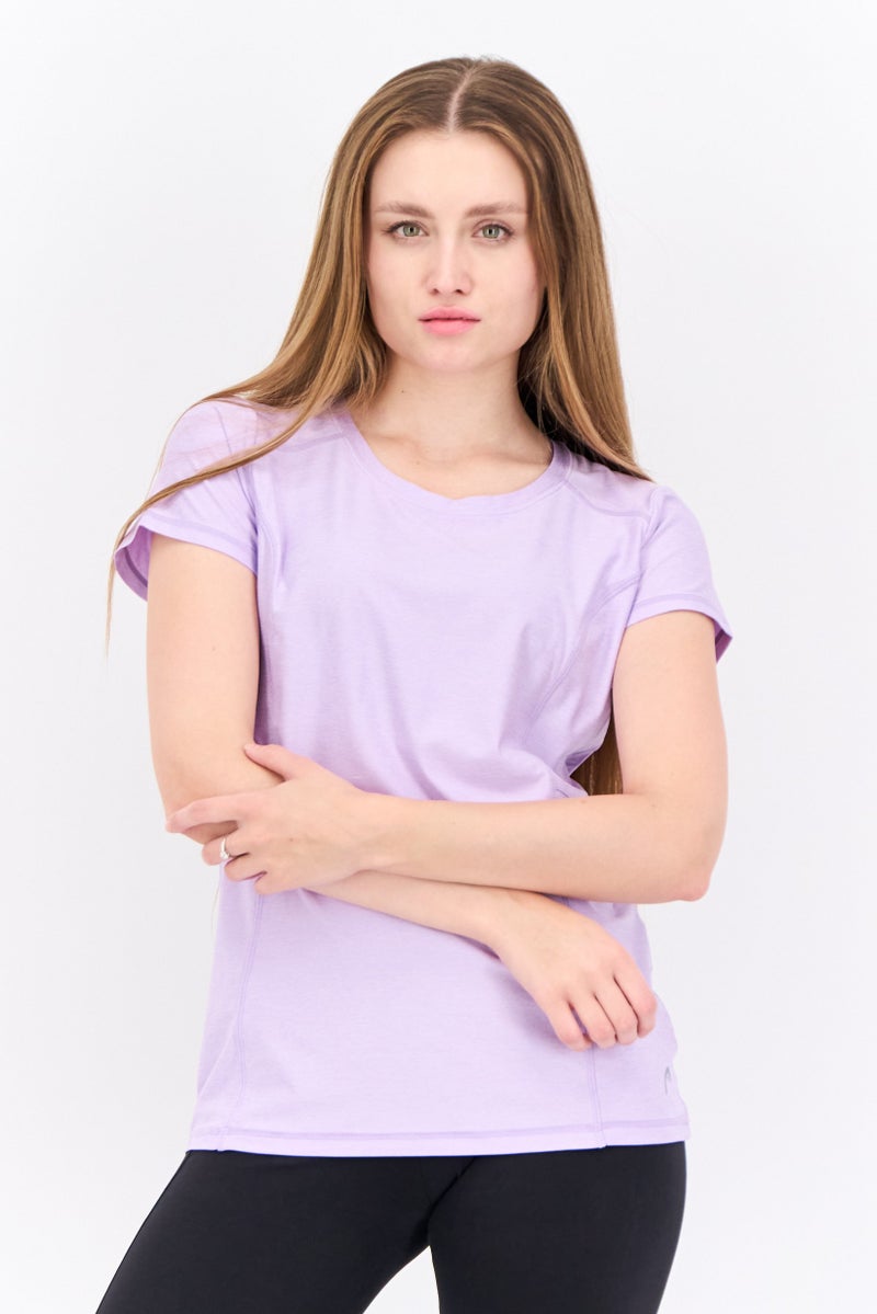 HEAD Women Sportswear Fit Short Sleeves Training T-Shirt, Lavender - Image 1