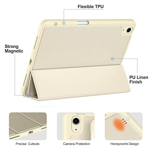 Akkerds Compatible with iPad Air 11 Inch Case 7th/6th Generation (M3/M2) 2025/2024, for iPad Air 5th/4th Generation Case 10.9 Inch 2022/2020 with Pencil Holder[Auto Sleep/Wake], Starlight - Image 3