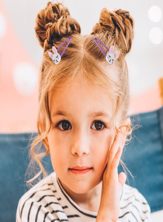Wingchold 16Pcs Girls Unicorn, Butterfly, Flower, Rabbit Hair Clips - Sparkly Rainbow Hair Accessories for Toddlers, Kids, Hair Clips for Party, Birthday Gift Supplies Favors - Image 4