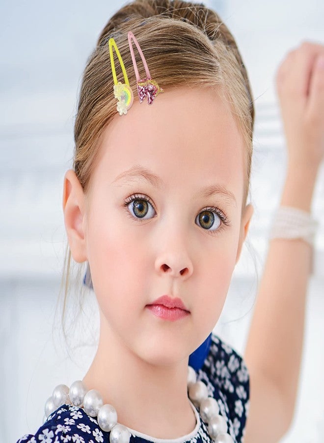 Wingchold 16Pcs Girls Unicorn, Butterfly, Flower, Rabbit Hair Clips - Sparkly Rainbow Hair Accessories for Toddlers, Kids, Hair Clips for Party, Birthday Gift Supplies Favors - Image 5