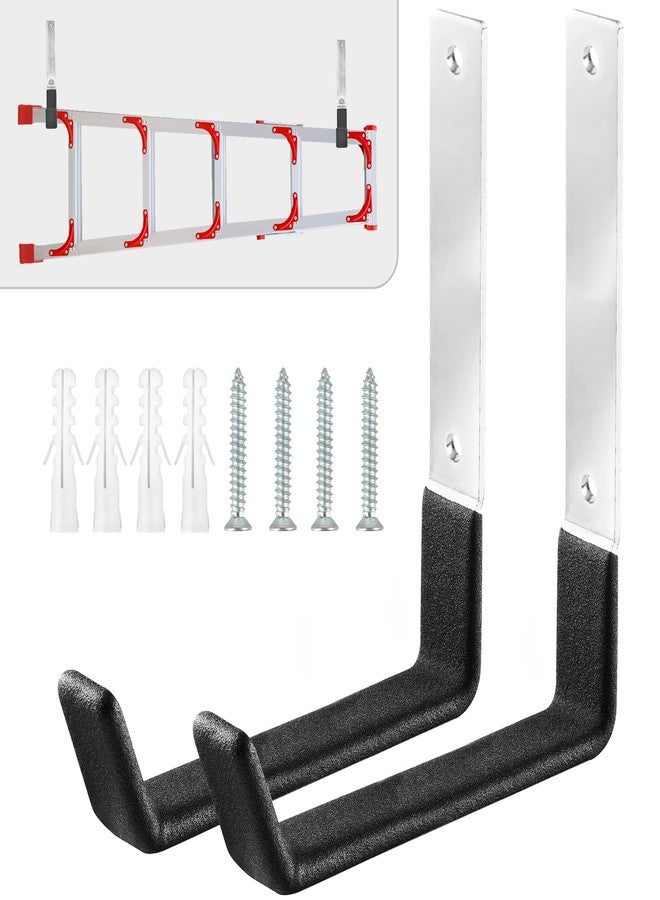 AccEncyc Heavy Duty Garage Hooks, 2Pcs Stainless Steel Wall Mount Hooks, 50lb Weight Capacity, for Garden Hose, Bike, Ladder, Tool Organizer - Image 1