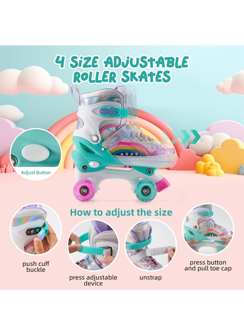 Generic - Girls Boys Adjustable Roller Skates Shoes with Fully Luminous PU Wheels Double Row Skates Shoes for Kids - Image 1