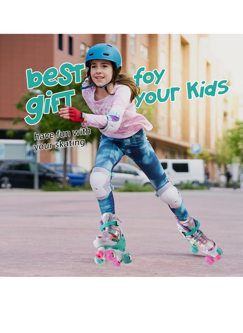 Generic - Girls Boys Adjustable Roller Skates Shoes with Fully Luminous PU Wheels Double Row Skates Shoes for Kids - Image 1
