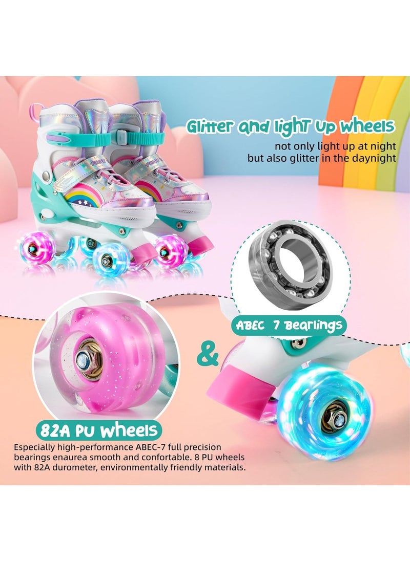 Generic - Girls Boys Adjustable Roller Skates Shoes with Fully Luminous PU Wheels Double Row Skates Shoes for Kids - Image 1