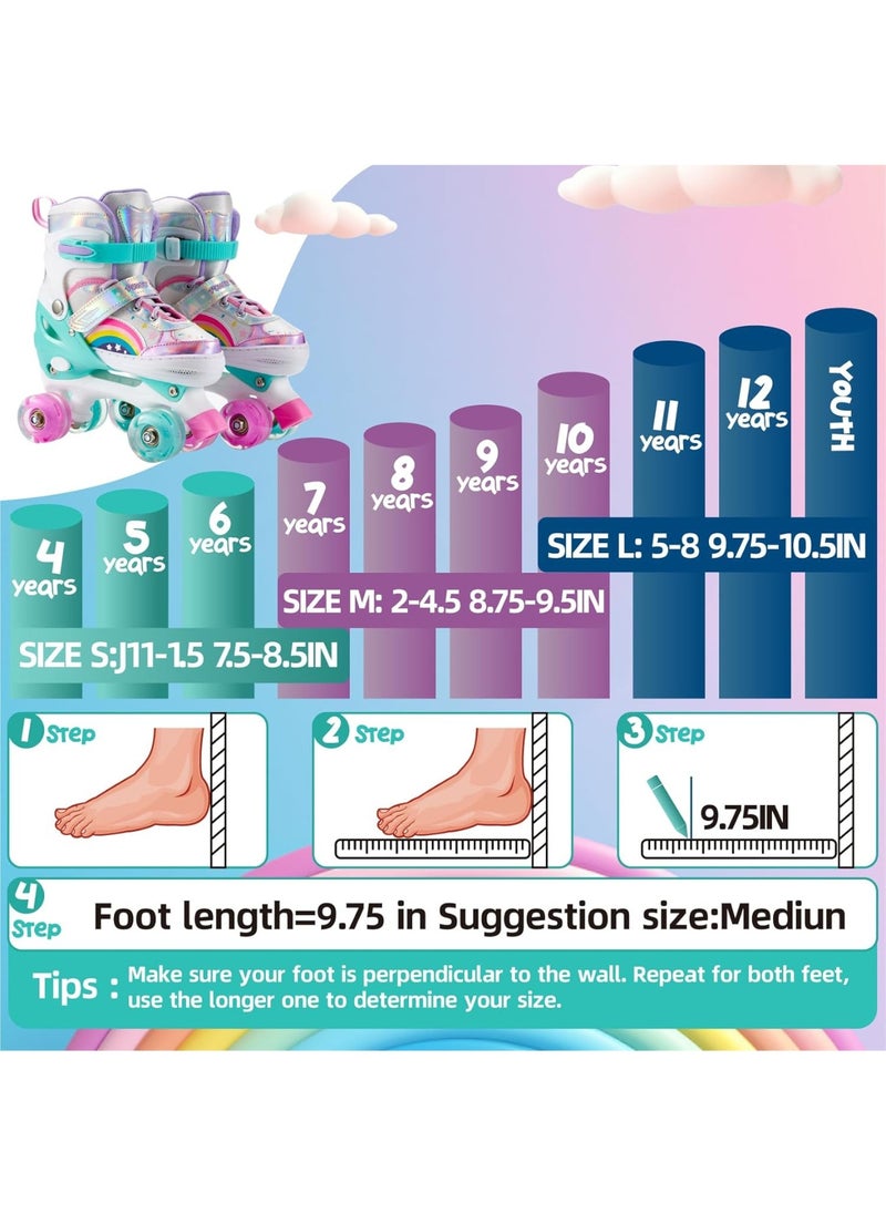 Generic - Girls Boys Adjustable Roller Skates Shoes with Fully Luminous PU Wheels Double Row Skates Shoes for Kids - Image 1