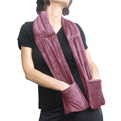 Herbal Concepts Warming Scarf | Fur Collar for Women | Heated Scraf | Winter Warm Scarves with Pockets |Mauve - Image 1