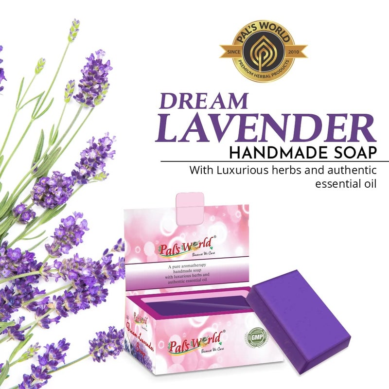 Pal's World Pals World Lavender Handmade Natural Bathing Soap For Skin Moisturisation Ideal For All Skin Types 100 Organic Dream Lavender Soap  75 gm Each Pack of 14 - Image 2