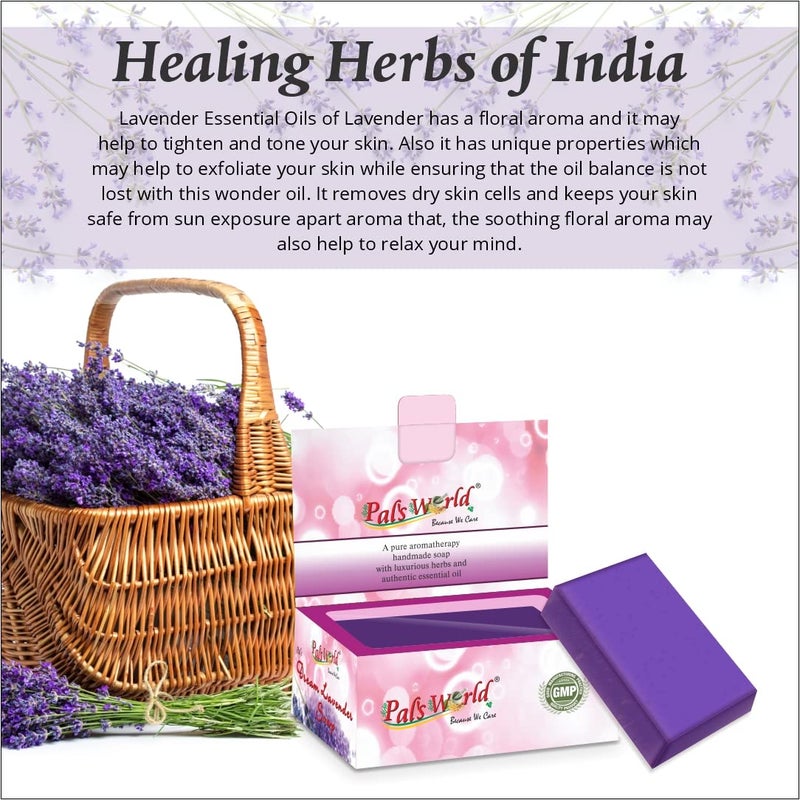 Pal's World Pals World Lavender Handmade Natural Bathing Soap For Skin Moisturisation Ideal For All Skin Types 100 Organic Dream Lavender Soap  75 gm Each Pack of 14 - Image 3